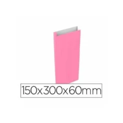 SOBRE PAPEL BASIKA CELULOSA ROSA CON FUELLE S 150X300X60 MM PAQUETE DE 25 UNIDADES