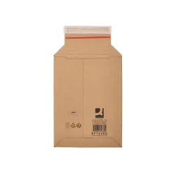 SOBRE PARA ENVIOS Q-CONNECT CARTON 100% RECICLADO Y RECICLABLE CIERRE AUTOADHESIVO252X167X72 MM COLOR KRAFT