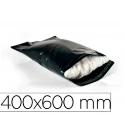 SOBRE Q-CONNECT DE PLASTICO BOLSA PARA ENVIOS 100% RECICLADAS CON AUTOCIERRE COLOR NEGRO 400X600 MM