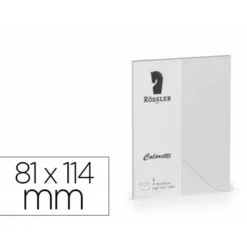SOBRE ROSSLER COLORETTI C7 COLOR GRIS CLARO 81X114 MM PACK DE 5 UNIDADES