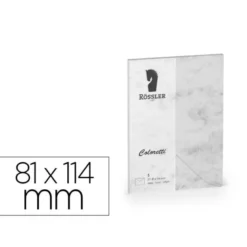 SOBRE ROSSLER COLORETTI C7 COLOR MARMOL GRIS 81X114 MM PACK DE 5 UNIDADES