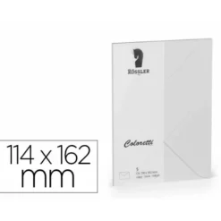 SOBRE ROSSLER COLORETTI C6 MINISTRO COLOR GRIS CLARO 114X162 MM PACK DE 5 UNIDADES