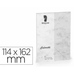SOBRE ROSSLER COLORETTI C6 MINISTRO COLOR MARMOL GRIS 114X162 MM PACK DE 5 UNIDADES