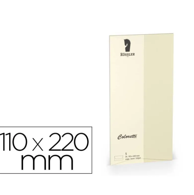 SOBRE ROSSLER COLORETTI DL AMERICANO COLOR MARMOL CREMA 110X220 MM PACK DE 5 UNIDADES