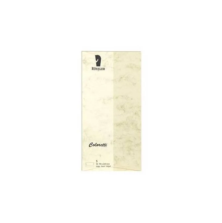 SOBRE ROSSLER COLORETTI DL AMERICANO COLOR MARMOL CREMA 110X220 MM PACK DE 5 UNIDADES