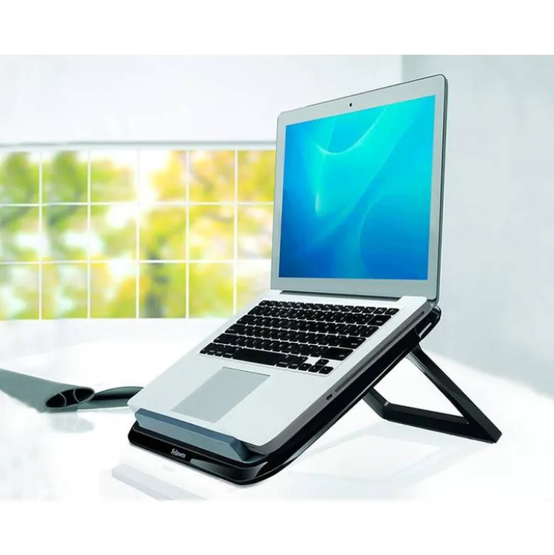 SOPORTE ELEVADOR FELLOWES I-SPIRE PARA PORTATIL HASTA 17" AJUSTABLE 7 ANGULOS DIFERENTES NEGRO 320X286X42 MM