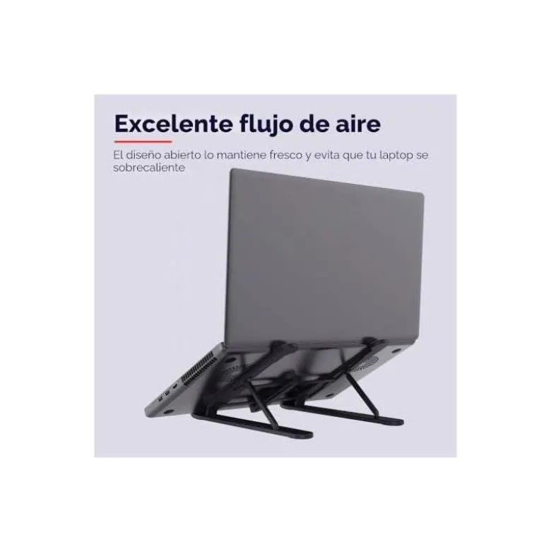 SOPORTE ELEVADOR TRUST PRIMO PARA PORTATIL 16" AJUSTABLE 6 ALTURAS COLOR NEGRO