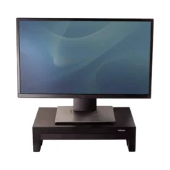 SOPORTE FELLOWES PARA MONITOR DESIGNER SUITES AJUSTABLE 3 ALTURAS CON BANDEJA NEGRO 406X111X244 MM HASTA 18 KG