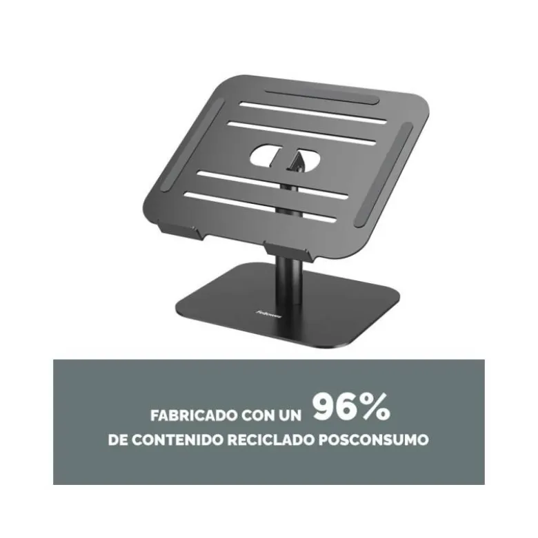 SOPORTE PARA PORTATIL FELLOWES ALUMINIA CON PEANA NEGRO 280X245X65 MM
