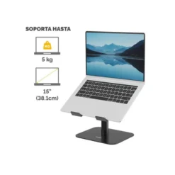 SOPORTE PARA PORTATIL FELLOWES ALUMINIA CON PEANA NEGRO 280X245X65 MM