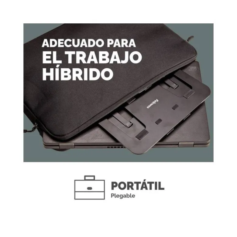SOPORTE PARA PORTATIL FELLOWES ALUMINIA PLEGABLE NEGRO 315X230X20 MM