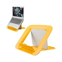SOPORTE PARA PORTATIL LEITZ ERGO COSY AJUSTABLE 4 ALTURAS COLOR AMARILLO 310X50X247 MM