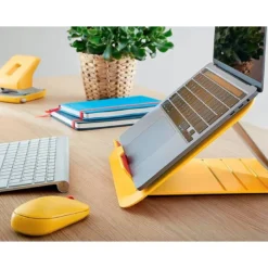 SOPORTE PARA PORTATIL LEITZ ERGO COSY AJUSTABLE 4 ALTURAS COLOR AMARILLO 310X50X247 MM