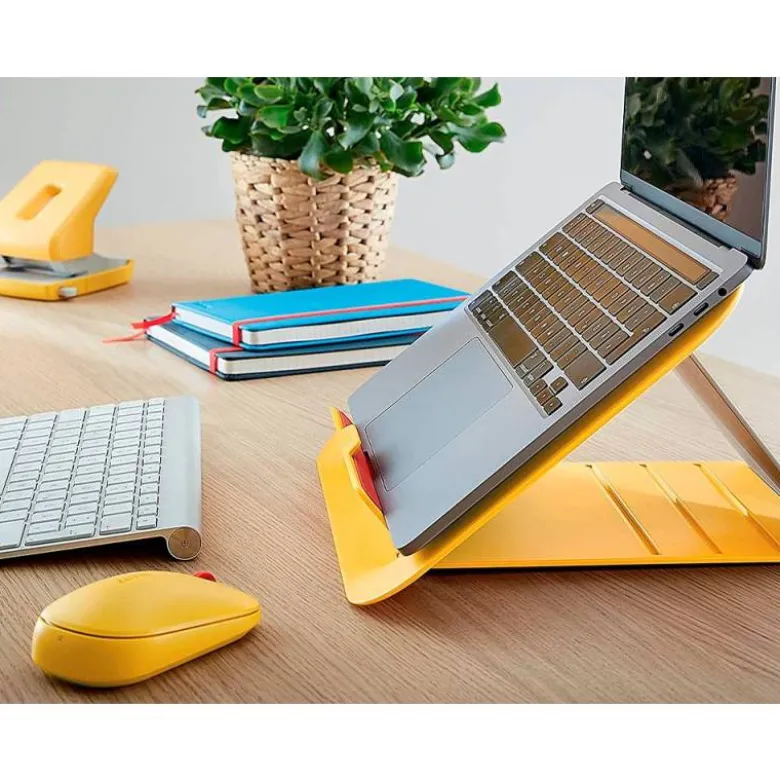 SOPORTE PARA PORTATIL LEITZ ERGO COSY AJUSTABLE 4 ALTURAS COLOR AMARILLO 310X50X247 MM