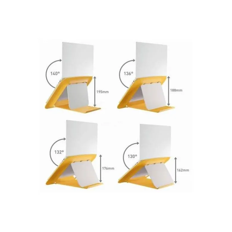 SOPORTE PARA PORTATIL LEITZ ERGO COSY AJUSTABLE 4 ALTURAS COLOR AMARILLO 310X50X247 MM
