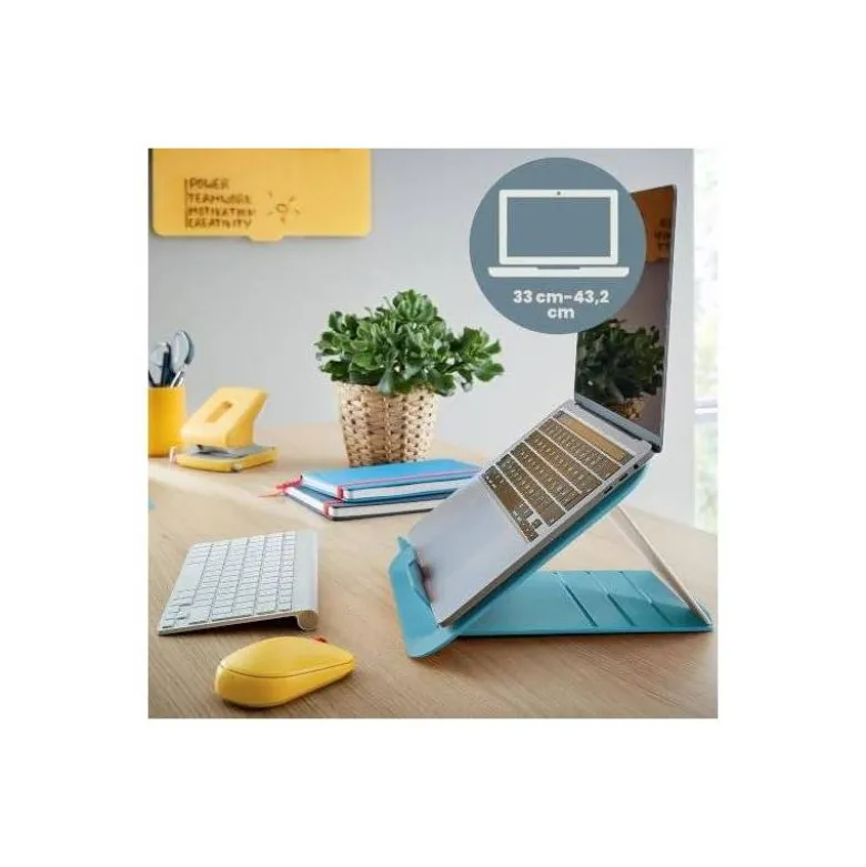 SOPORTE PARA PORTATIL LEITZ ERGO COSY AJUSTABLE 4 ALTURAS COLOR AZUL 310X50X247 MM