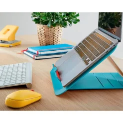 SOPORTE PARA PORTATIL LEITZ ERGO COSY AJUSTABLE 4 ALTURAS COLOR AZUL 310X50X247 MM
