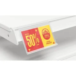 SOPORTE PORTAPRECIOS Q-CONNECT PARA GANCHOS EN T ETIQUETA 39X60MM TRANSPARENTE