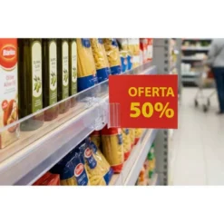 SOPORTE PORTAPRECIOS Q-CONNECT CURVO CLIP DE GRAN AGARRE Y AJUSTABLE PARA ESTANTERIA ETIQUETA 26X22 MM