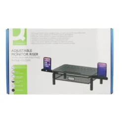 SOPORTE Q-CONNECT PARA MONITOR METALICO REGULABLE EN ALTURA CON CAJON Y DOS SOPORTES PARA MOVIL