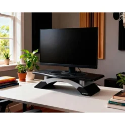 SOPORTE Q-CONNECT PARA MONITOR CON PLATAFORMA GIRATORIA AJUSTABLE DOS ALTURAS 411X287X99 MM
