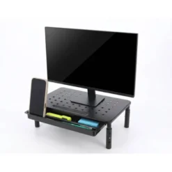 SOPORTE Q-CONNECT PARA MONITOR METALICO REGULABLE EN ALTURA CON BANDEJA 370X235X145 MM