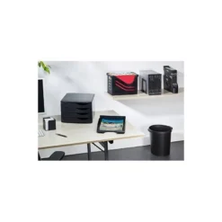 SOPORTE PARA CARPETAS COLGANTES TARIFOLD PLASTICO 100% RECICLADO COLOR NEGRO 357 X 252 X 151 MM