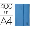 SUBCARPETA CARTULINA EXACOMPTA CLEAN SAFE POCKET HORIZONTAL DIN A4 CON 2 SOLAPAS AZUL 400 GR PAQUETE
