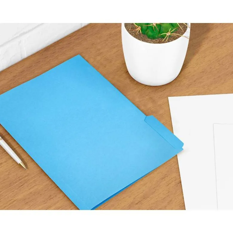 SUBCARPETA CARTULINA LIDERPAPEL FOLIO PESTAÑA INFERIOR 240G/M2 AZUL