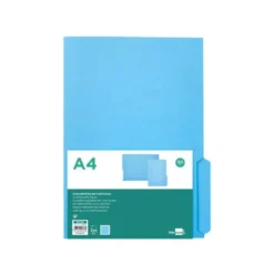 SUBCARPETA CARTULINA LIDERPAPEL DIN A4 PESTAÑA INFERIOR 240G/M2 AZUL