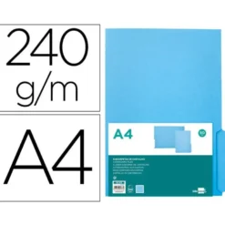 SUBCARPETA CARTULINA LIDERPAPEL DIN A4 PESTAÑA INFERIOR 240G/M2 AZUL