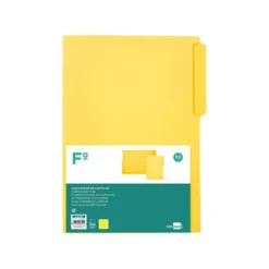 SUBCARPETA CARTULINA LIDERPAPEL FOLIO PESTAÑA SUPERIOR 240G/M2 COLOR AMARILLO