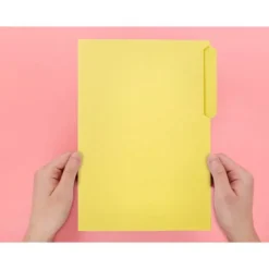 SUBCARPETA CARTULINA LIDERPAPEL FOLIO PESTAÑA SUPERIOR 240G/M2 COLOR AMARILLO