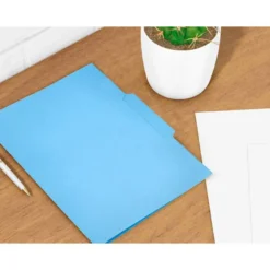 SUBCARPETA CARTULINA LIDERPAPEL FOLIO PESTAÑA CENTRAL 240G/M2 AZUL