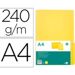 SUBCARPETA CARTULINA LIDERPAPEL A4 PESTAÑA INFERIOR 240G/M2 COLOR AMARILLO