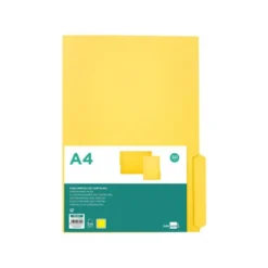SUBCARPETA CARTULINA LIDERPAPEL A4 PESTAÑA INFERIOR 240G/M2 COLOR AMARILLO