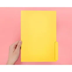 SUBCARPETA CARTULINA LIDERPAPEL FOLIO PESTAÑA INFERIOR 240G/M2 COLOR AMARILLO