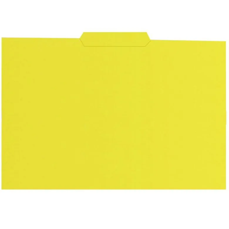 Subcarpeta cartulina color amarillo con pestaña central tamaño folio