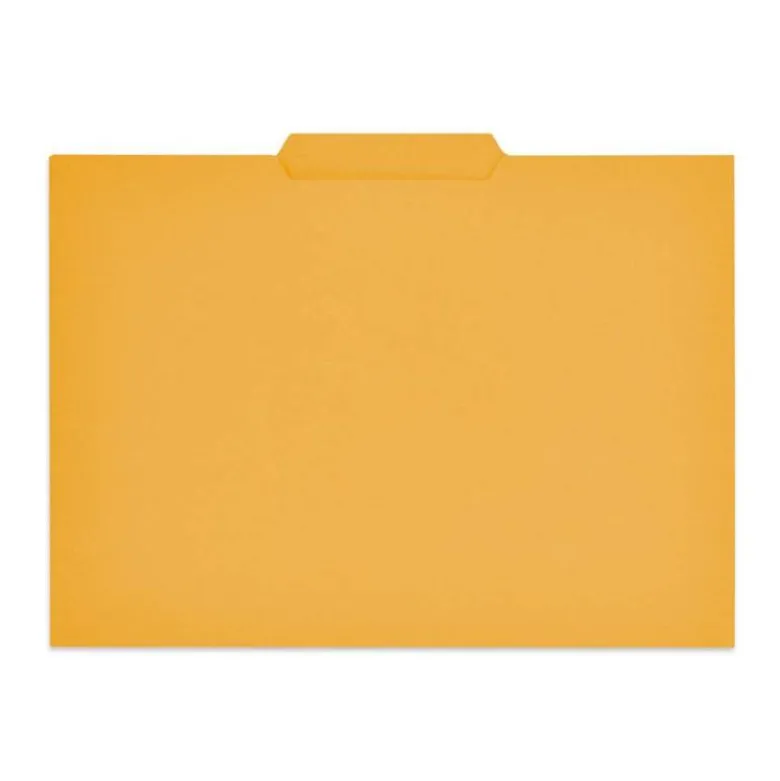 Subcarpeta cartulina color amarillo con pestaña central tamaño folio