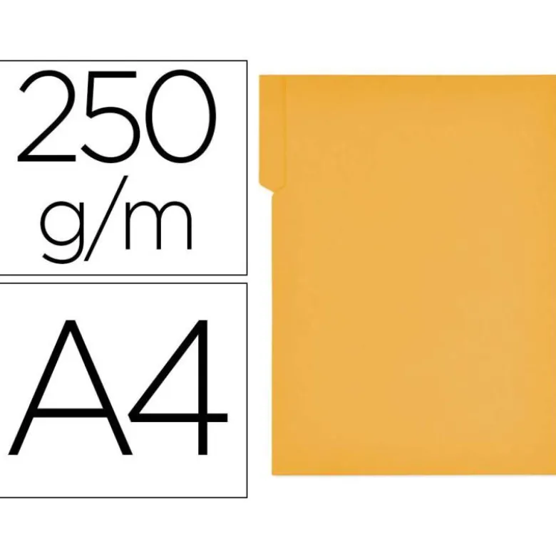 Subcarpeta cartulina color amarillo con pestaña derecha