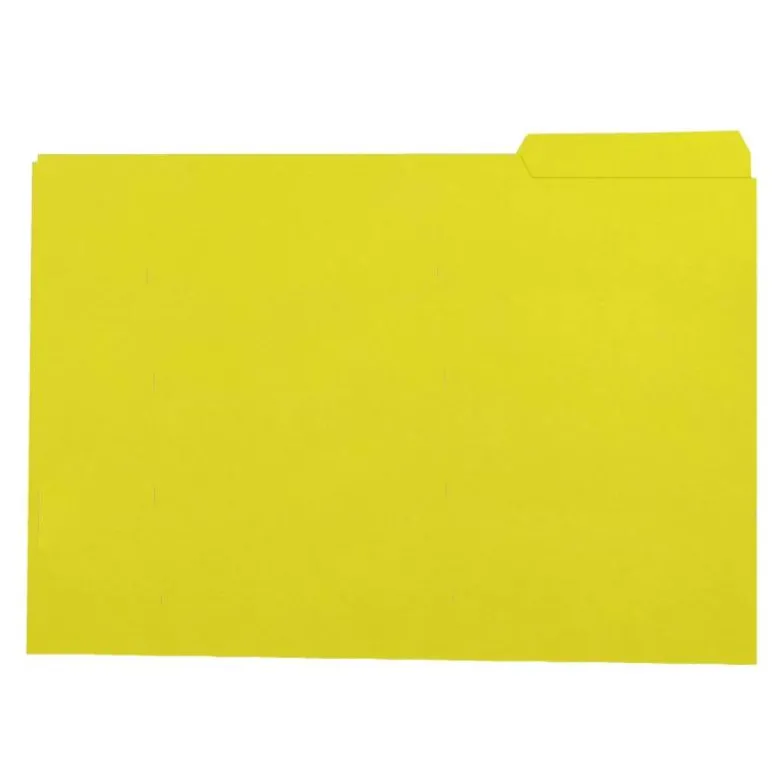 Subcarpeta cartulina color amarillo con pestaña derecha tamaño folio