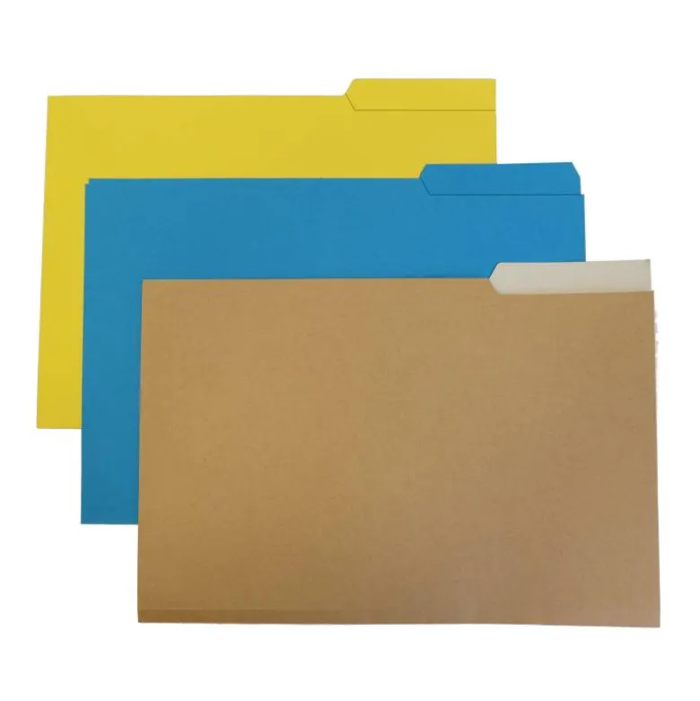 Subcarpeta cartulina color amarillo con pestaña derecha tamaño folio