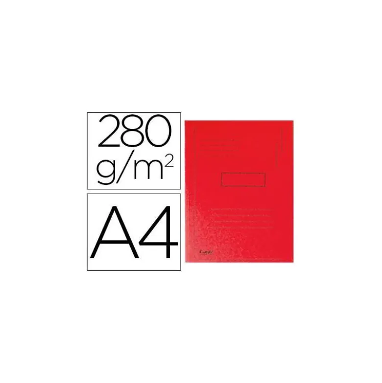 Subcarpeta cartulina Exacompta A4 roja 280g/m2 reciclada 2 solapas interiores