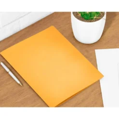 Subcarpeta cartulina folio Liderpapel color naranja