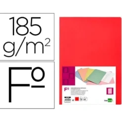 Subcarpeta cartulina folio Liderpapel color rojo