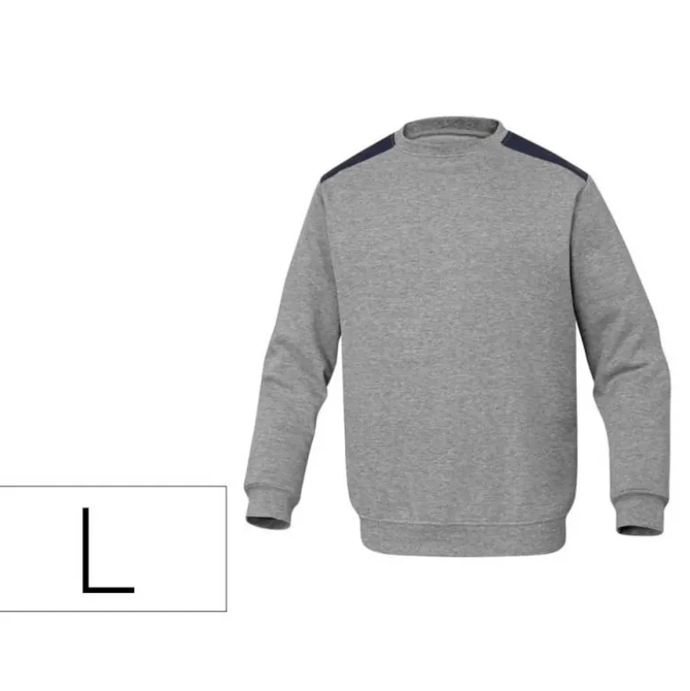 SUDADERA DELTAPLUS SWEAT OLINO CON REFUERZO EN ESPALDA Y CODOS GRIS TALLA L