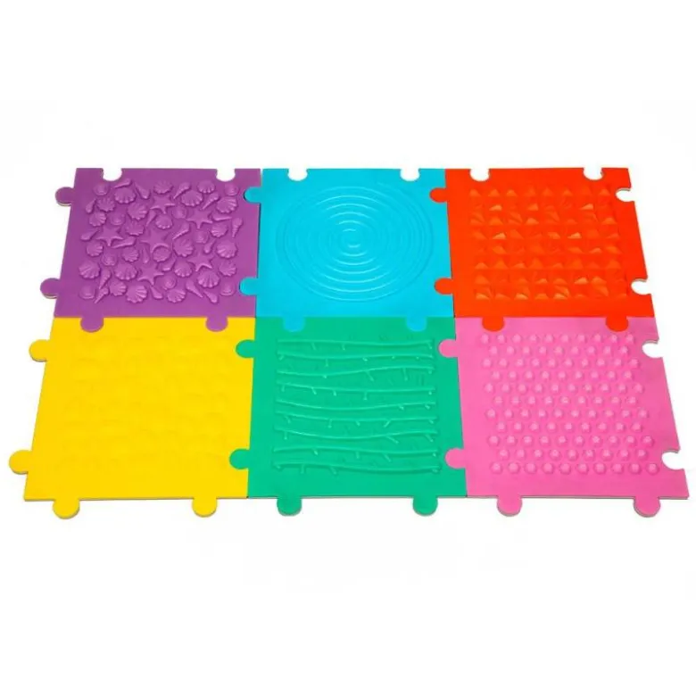 SUELO PUZZLE TEXTURIZADO ANTIDESLIZANTE SET 6 UNIDADES COLORES SURTIDOS