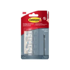 SUJETACABLES 3M COMMAND PARA CABLES REDONDOS BLISTER DE 4 CLIPS + 5 TIRAS