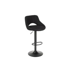 TABURETE ALTO ROCADA CON ASIENTO Y RESPALDO BAJO TAPIZADO TELA IGNIFUGA BASE METALICA CON REPOSAPIES COLOR