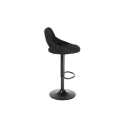 TABURETE ALTO ROCADA CON ASIENTO Y RESPALDO BAJO TAPIZADO TELA IGNIFUGA BASE METALICA CON REPOSAPIES COLOR